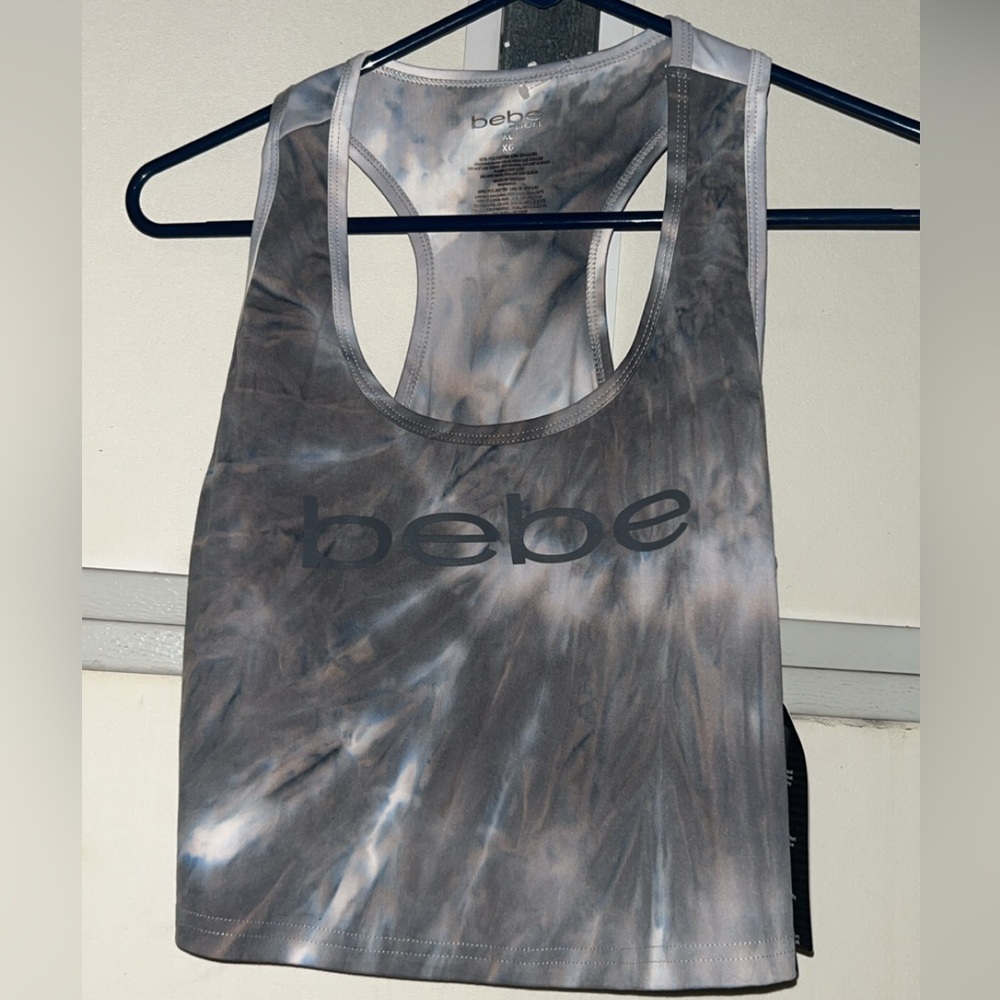 bebe women's tie-dye racerback tank top